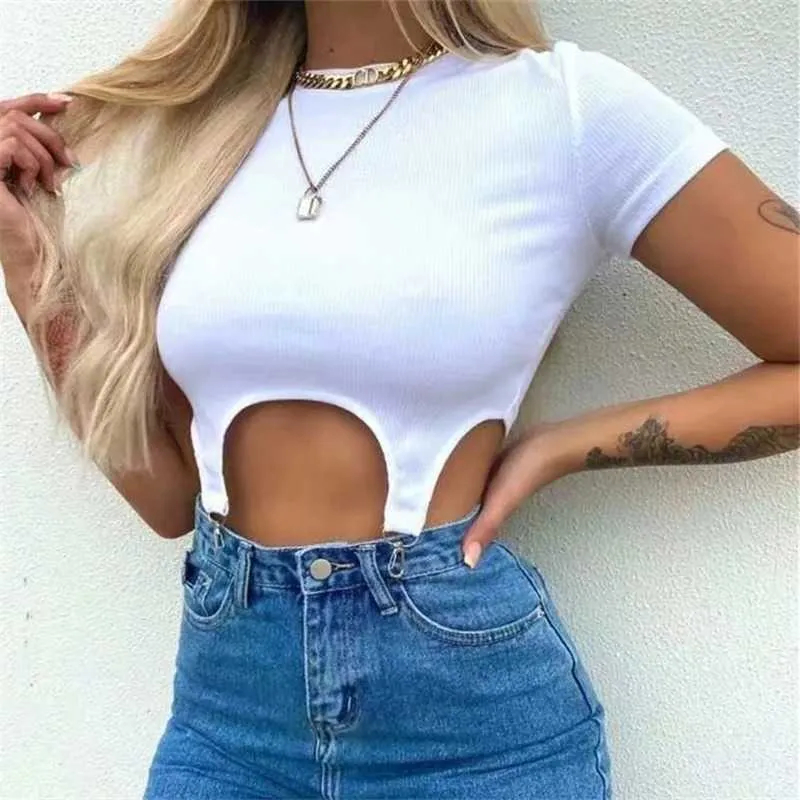 Women's T-Shirt Tunic Chic Korean Autumn Tops Sexy Crop Women T-Shirts Solid Female Crop Tops Ribbed T Shirt for Women Knitted Tees Tops G2846 T230104