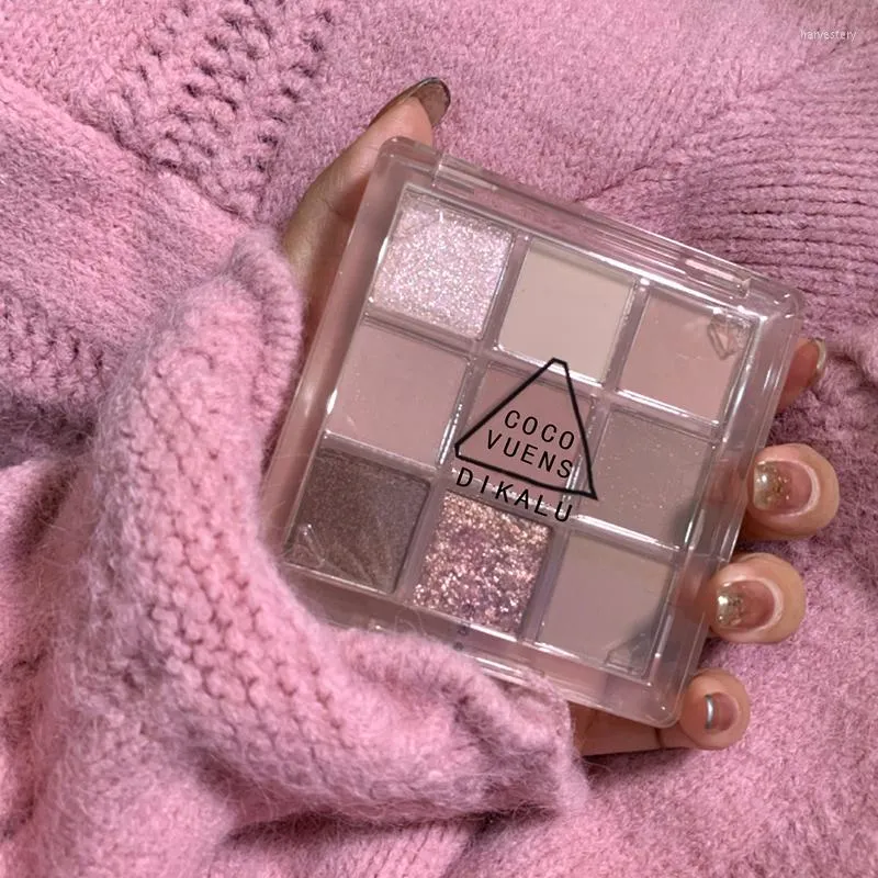 Sombra de ojos IKALU, paleta de sombras de ojos brillante de 9 colores, Maquillaje duradero mate, Cosméticos coreanos impermeables, Maquillaje TSLM1