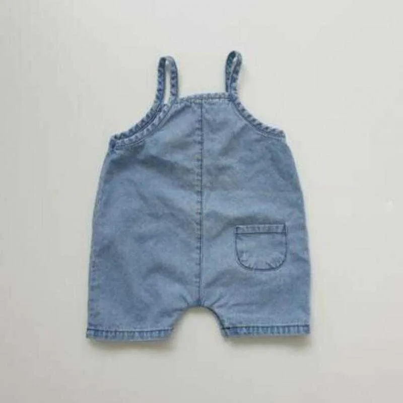 Rompers lieve babymeisje Casual romper Kid Solid Sling Denim overalls baby allmatch dunne comfortabele zachte jumpsuit een stuk J220922