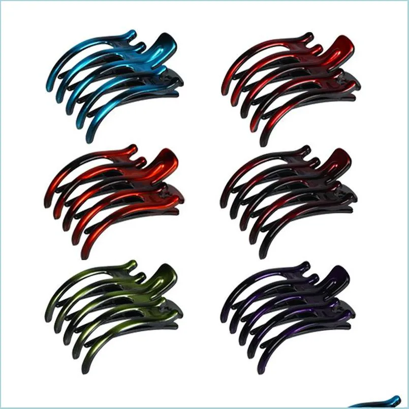 Hair Clips Barrettes Pc Material Yin Yang Color Back Of The Head Clips Woman Special Strange Hand Hair Holder Pentadentate Plastic M Dhg9A