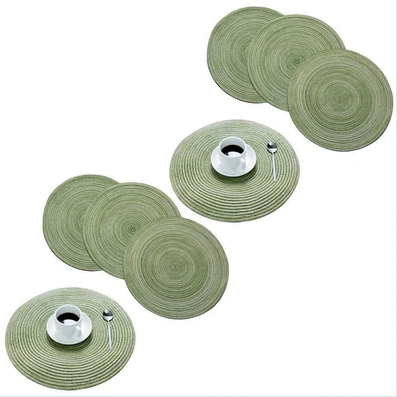 Tapis Tapis 8 pièces de napperons résistant à la chaleur antidérapant anti-brûlure lavable livraison directe 2021 maison jardin cuisine salle à manger table de bar Dhcum