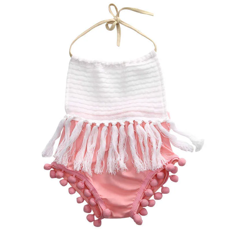 Rompers Cute Newborn Toddler Infant Baby Girls Clothes Tassel Patchwork Romper Sleeveless Jumpsuit Outfits Baby Summer Clothes J220922