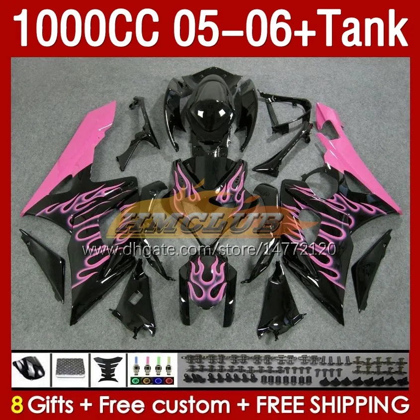 Fairings & Tank OEM For SUZUKI GSX-R1000 GSXR 1000 CC K5 GSXR1000 pink flames 2005 2006 Body 157No.64 GSXR-1000 GSX R1000 2005-2006 1000CC 05 06 Injection Mold Fairing