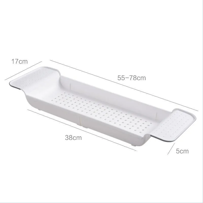 Bathroom Storage Organization Bathtub Rack Bath Tray Shelf Shower Tub Tools Makeup Towel Organizer Plastic Kitchen Sink Drain Holder Dhgzp