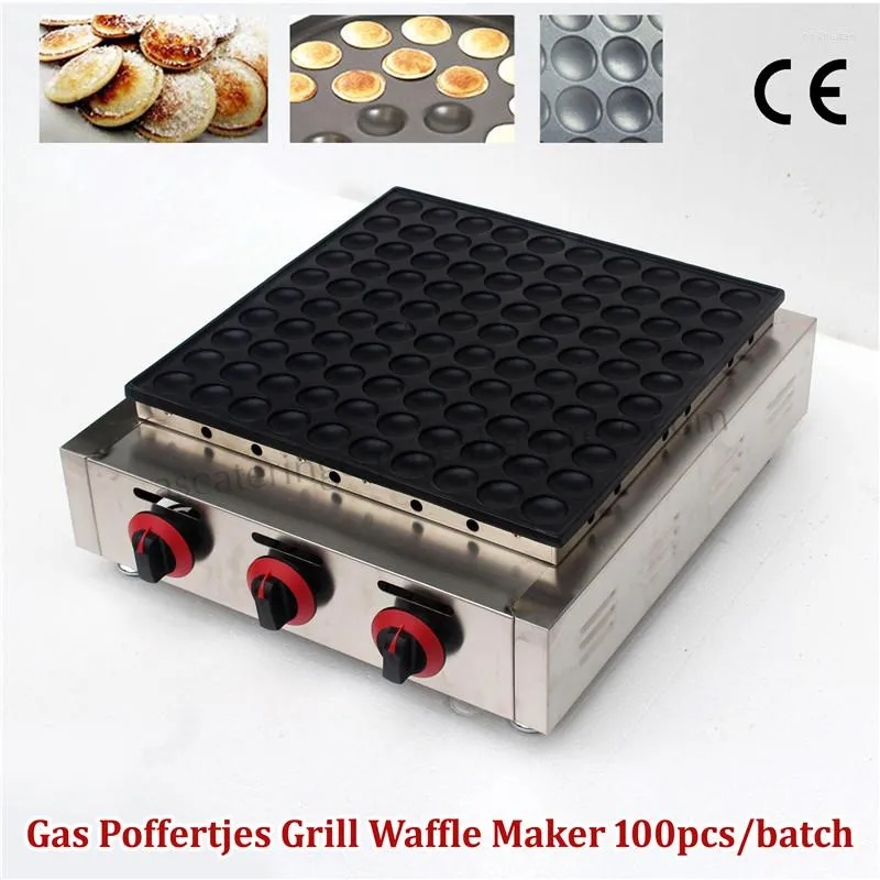 Ekmek üreticileri gaz tipi poffertjes ızgara üreticisi küçük gözleme waffle makinesi paslanmaz çelik 100 adet/parti ticari kullanım markası