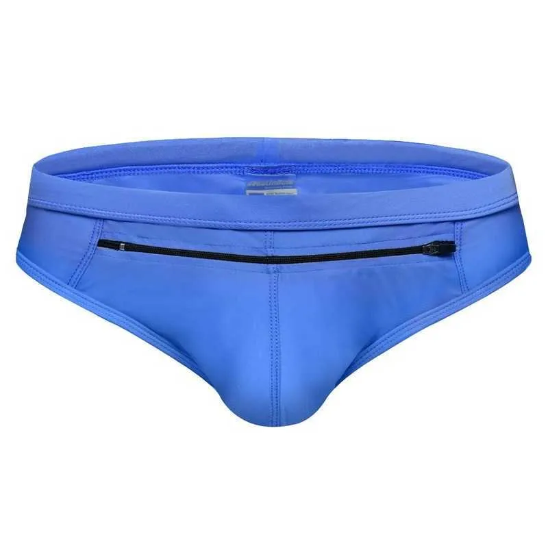 Herrenbadebekleidung Europäische und amerikanische Männer Neue Sommer Sexy Reißverschluss Shorts Sport Schnell trocknend Schwimmen Strand Urlaub Unterwäsche J220913