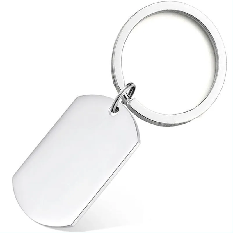 Charms 50X28Mm Acier Inoxydable Blanc Dog Tag Gravure Charms Personnalisé Pendentif Personnalisé Pour Collier Porte-clés Bricolage Fabrication De Bijoux Dr Dhvfq