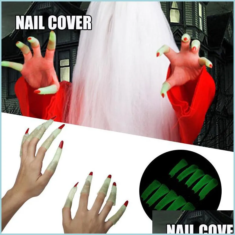 Party Decoratie 10 PCS Glow in the Dark Witch Nail Luminous Halloween Supplies rekwisieten voor vrouwen en mannen UACR Event Part Drop levering DHTSQ