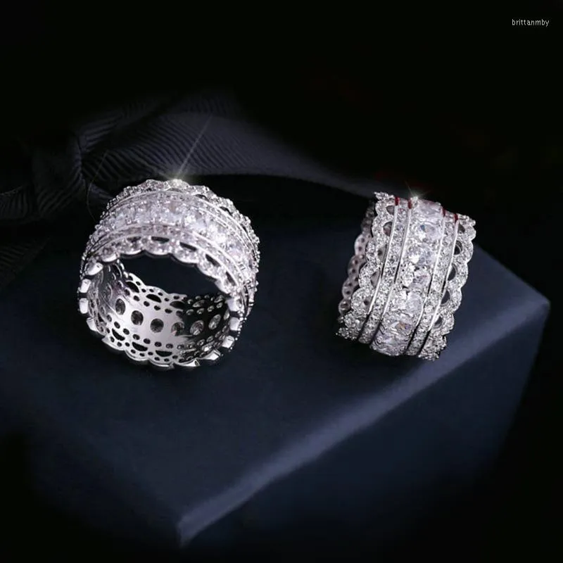 Bagues de grappe mariage S925 diamant en argent Sterling pour les femmes bohême bijoux de mode bandes de fiançailles de luxe