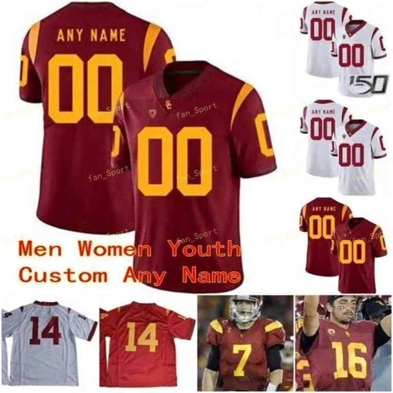 SJ NCAA College tröjor USC Trojans 33 Marcus Allen 47 Clay Matthews 43 Troy Polamalu 1 Adoree Jackson Custom Football Stitched