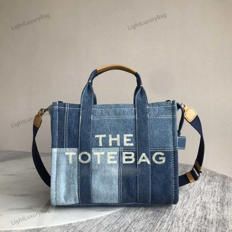 Large Capacity 5A Denim Canvas Tote Shoulder Bag Designer Leather Wallet Quality Crossbody For Women Classic Famous Brand Shopping Purse 220921