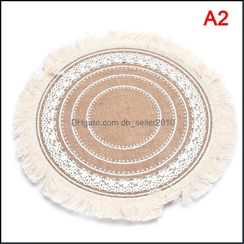 Matten Round Table Placemat Noordse stijl Niet-slip warmte insatie meubels decoratie mat koffiekopje druppel levering 2021 Home garde dhv0c