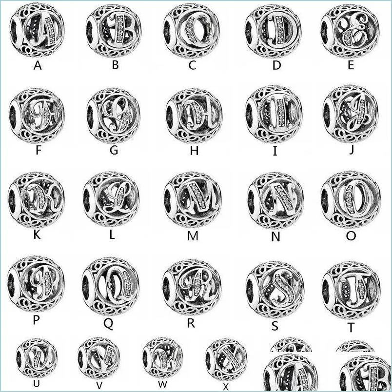 Breloques A à Z Alphabet 925 Sterling Sier Perle Lettre Charm Fit Original M Bracelets Pendentif Diy Fabrication de Bijoux Drop Delivery 2021 Fin Dhoes