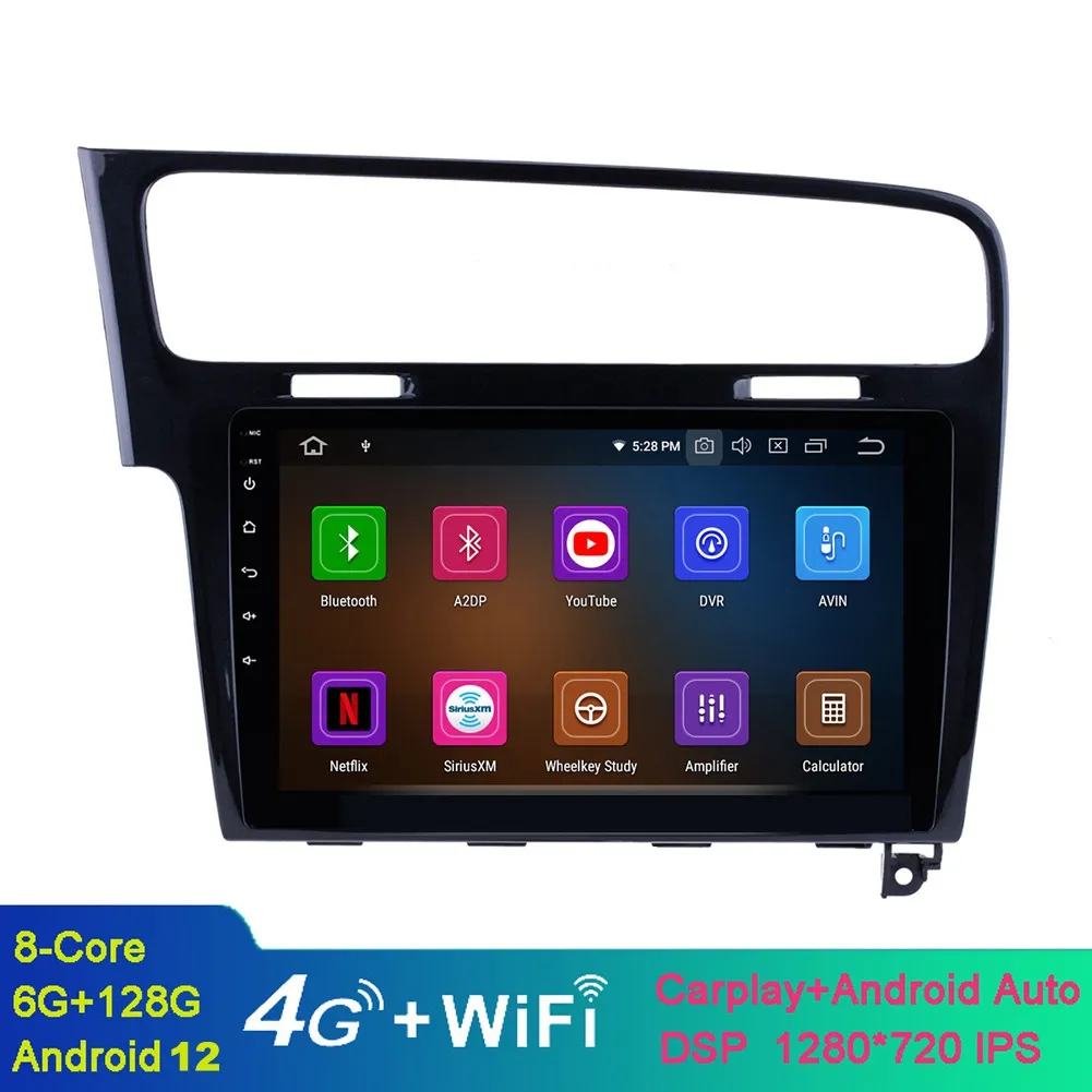 Araba Video Stereo 10.1 inç Android GPS Navigasyonu VW Volkswagen Golf 7 2013-2015 Dokunmatik Ayna Bağlantısı OEM Service