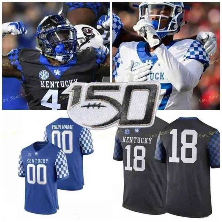 SJ NCAA College Jerseys Kentucky Wildcats Custom 18 Randall Cobb 66 George Blanda 88 Jeff van Note 97 Art Still Football Stitched