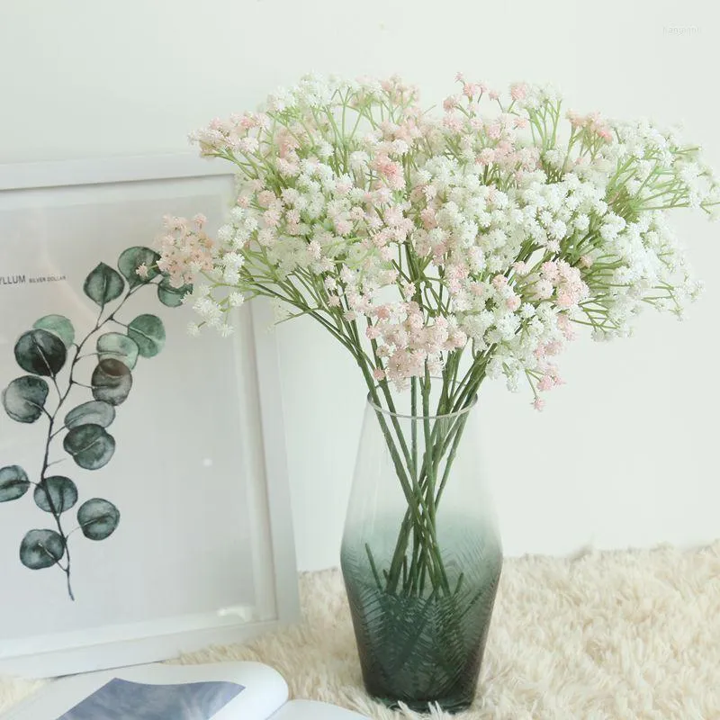 Fleurs décoratives 1 PC artificielle faux plastique bébé souffle fleur 5 couleurs blanc gypsophile pour mariage maison partie décoration