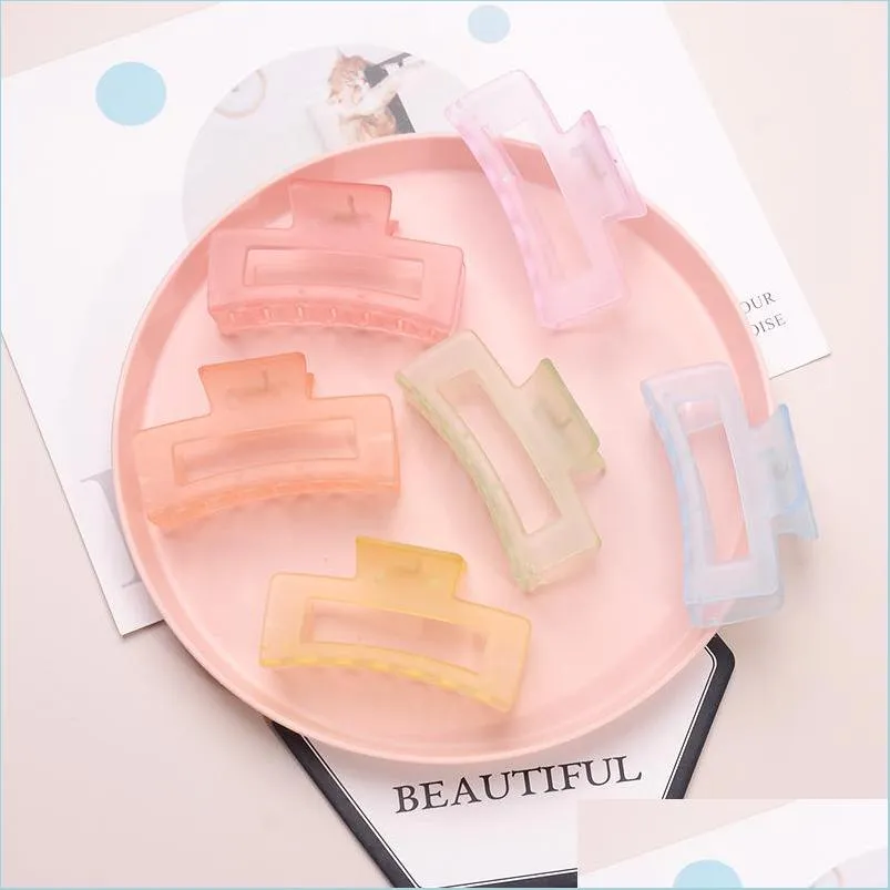 Pinces À Cheveux Barrettes Accessoires De Mode Gelée Couleur Cheveux Griffe Mâchoire Clips Cheveux Transparents Pinces Titulaire En Plastique Headd Dhseller2010 Dhunq