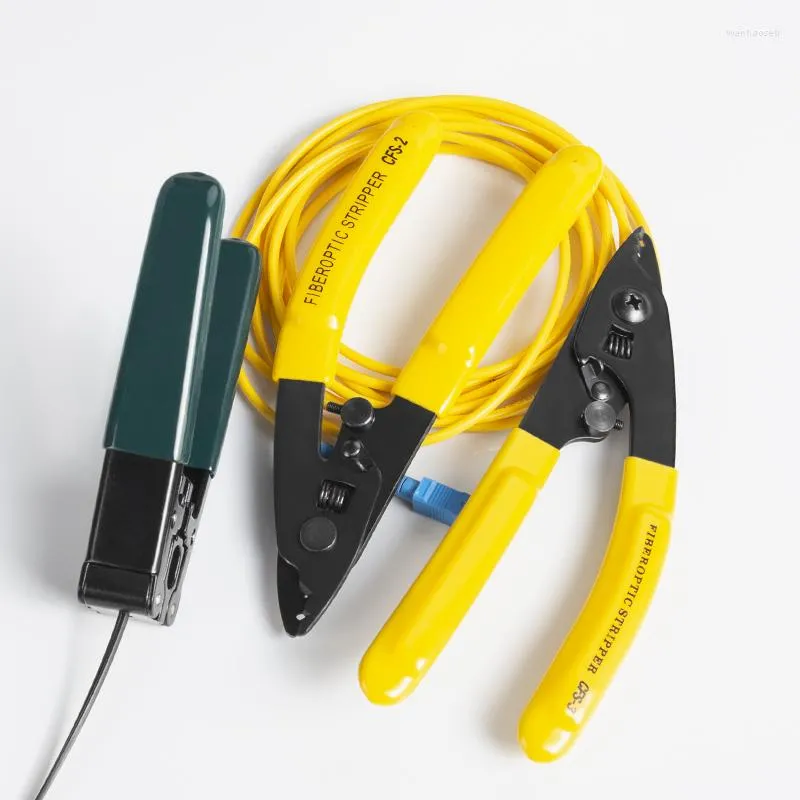 Fiber Optic Equipment 10st Tool Kit Scissors dubbelhålstång Stripper och CFS-3 kabelmantel