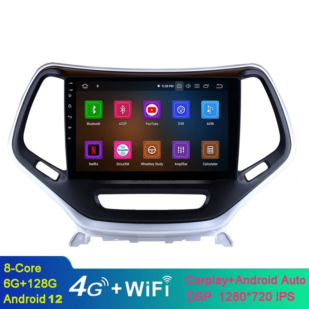10,1 pouces Android écran tactile voiture vidéo GPS Navi stéréo pour 2016-Jeep Cherokee avec WIFI Bluetooth musique USB support DAB SWC DVR
