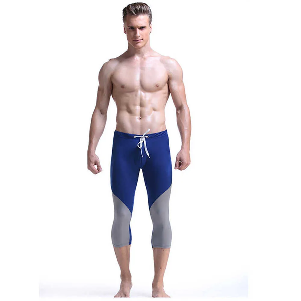 Men's Swimwear 2021 New Quick Dry Beach Pants Fitness Cycling Tracksuit Summer Outdoor Swimming Cropped Shorts Swimsuit J220913