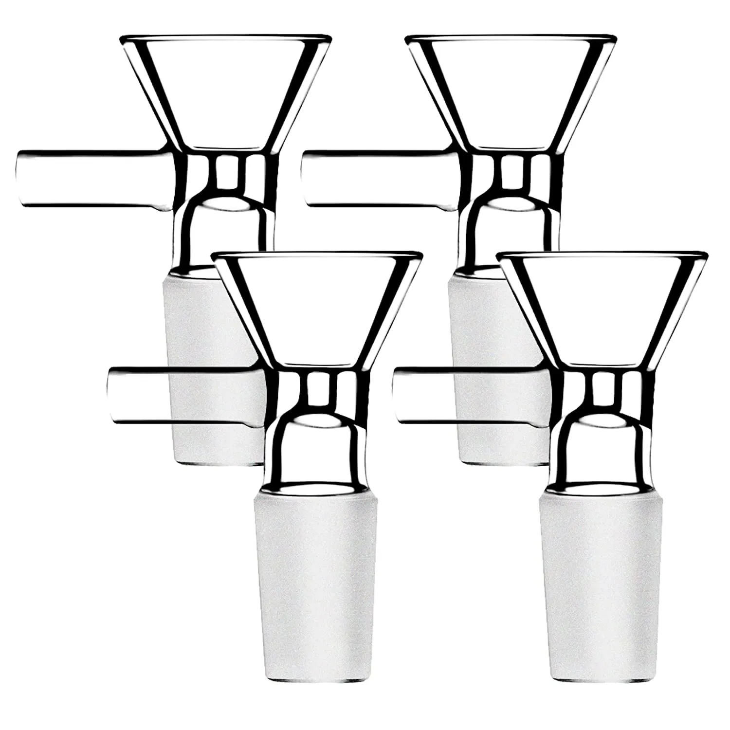 Tigelas de lâmina de vidro de narguilé transparentes com maçaneta para tubos de água bongos fumando tigela tamanho da junta de 14 mm de néctar de óleo de silicone masculino