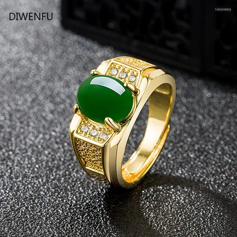 Ringos de cluster 22K Amarelo em ouro amarelo Emerald Mens 2022 Gemstone Jewlery Organizador de casamentos Casais Green Casais Reduzível Jóias Luxo