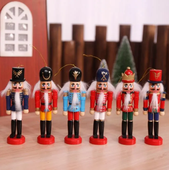 Nutcracker Puppet Soldier Wooden Crafts Christmas Desktop Ornaments Christmas Decorations Birthday Gifts For Kids Girl Place Arts GGA2112