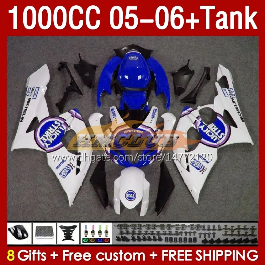 Lucky Strike OEM Fairings Tank voor Suzuki GSX-R1000 GSXR1000 GSXR 1000 CC K5 05 06 BODYS 157NO.53 1000cc GSXR-1000 2005 2006 GSX R1000 2005-2006 Spuitmal Kuip