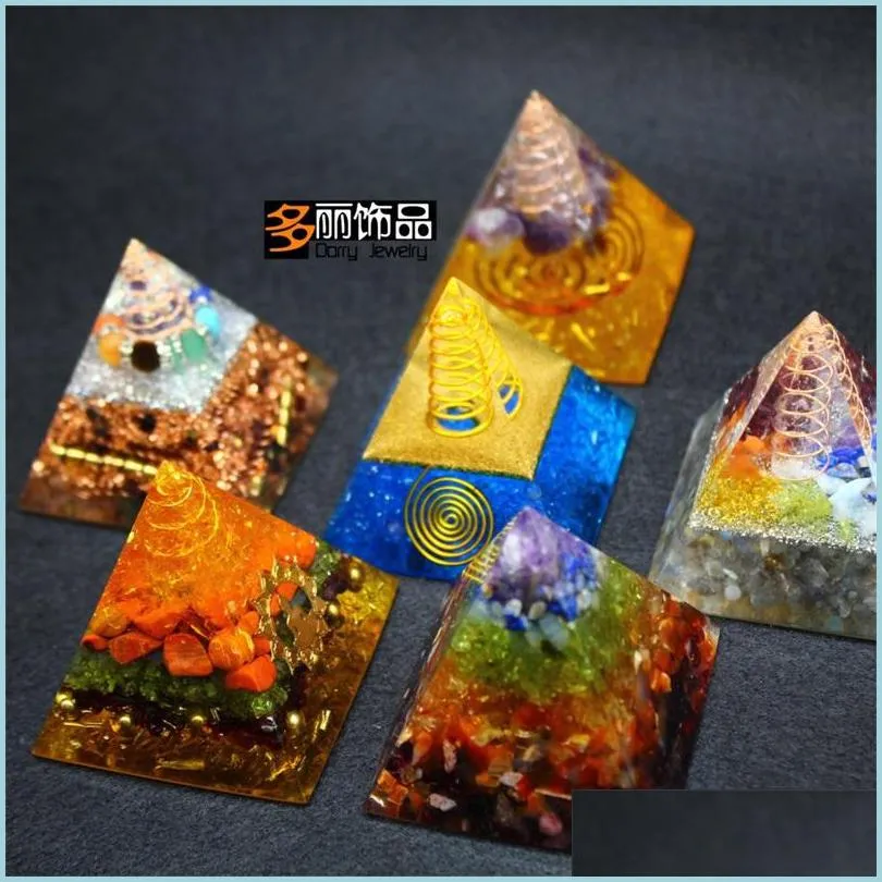 Jewelry Pouches Bags Crushed Stone Crystal 50X50 Pyramid Bags Orgonite Jewelry Display Colorf Ornaments Women Fashion Accessories Dr Dhs4Z