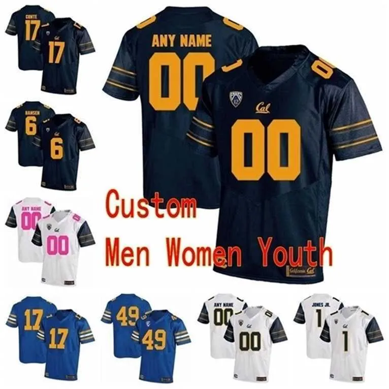 SJ Custom California Golden Bears College Football Jerseys 30 Mychal Kendricks 34 Christopher Brown Jr. 34 Shane Vereen 40 Chris McCain Stitch