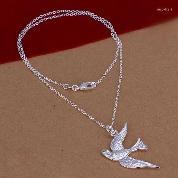 Colares de pendentes 925 Sterling Silver Fashion Stray Bird High Jewelry Colares Gift