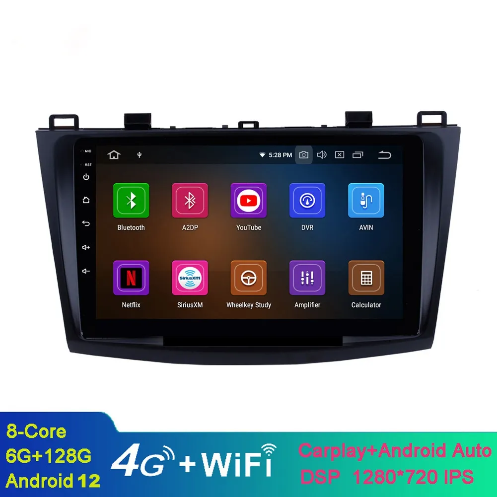 9 Zoll Android Auto Video GPS Head Unit für 2009-2012 Mazda 3 Axela mit Bluetooth USB WIFI Unterstützung SWC 1080P