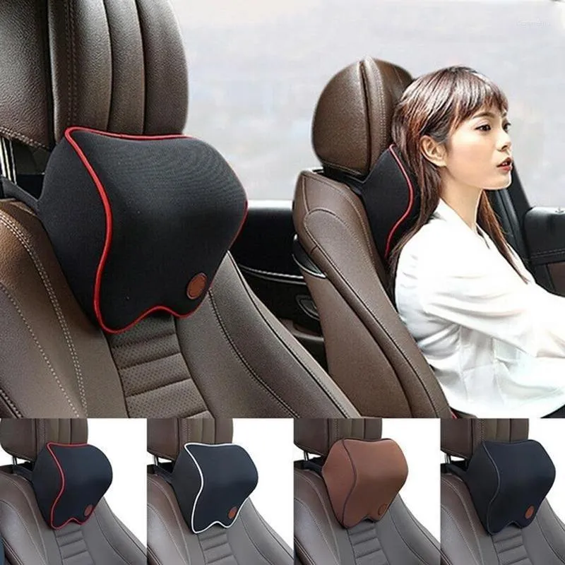 Seat Cushions Car Headrest Pad Memory Foam Travel Head Neck Rest Cushion Auto Mesh Pillow