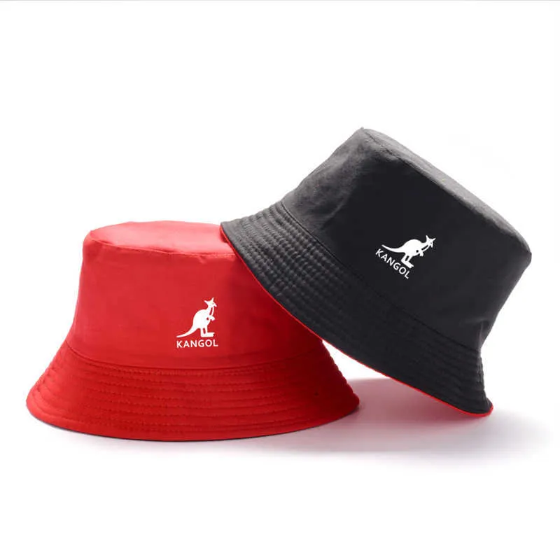 Gorro de verão kangol balde chapéu homem homem algodão casual panamá reversível pescador impresso 60cm grande cabeça sol no atacado y2209