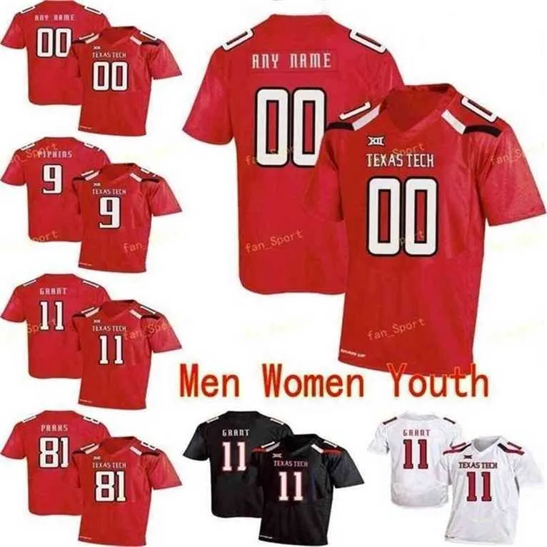 SJ NCAA College Jerseys Texas Tech 4 Antoine Wesley 44 Donny Anderson 5 Michael Crabtree 5 Patrick Mahomes II Custom Football Stitched