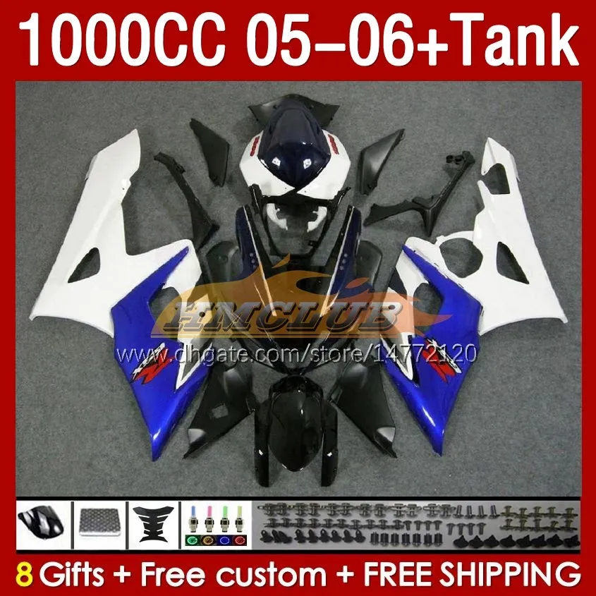 스즈키를위한 OEM 블루 스톡 페어링 탱크 GSXR1000 GSXR 1000 CC K5 GSX-R1000 2005-2006 바디 157NO.1 1000CC GSXR-10000 05 06 GSX R1000 2005 2006 주사 금형 페어링