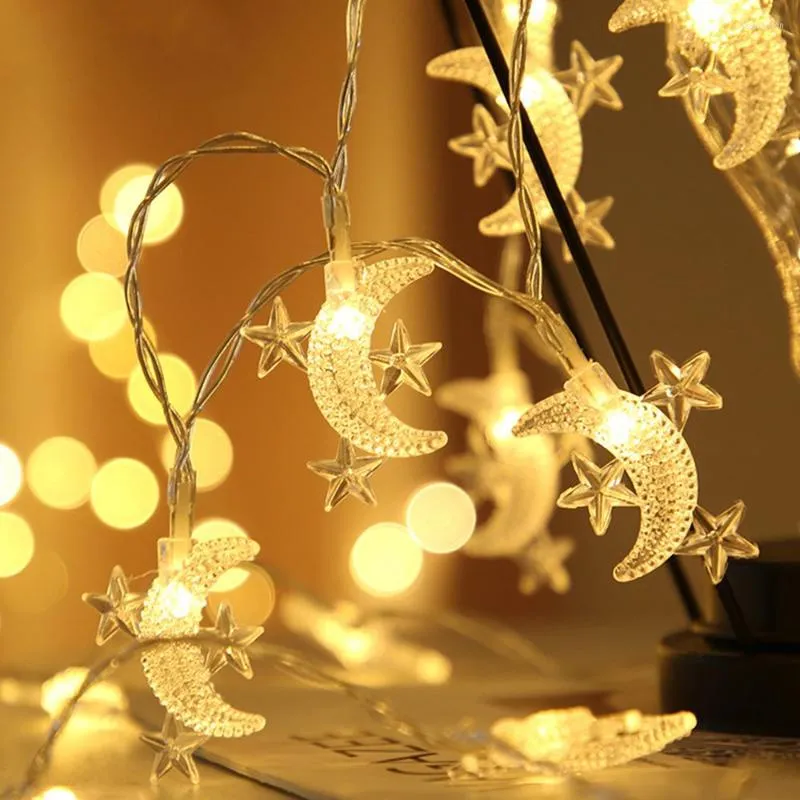 Strings 80/40/20leds Kerstster Moon Lights String LED Fairy Light Battery Garland voor jaar Halloween Holiday Party Decoratie