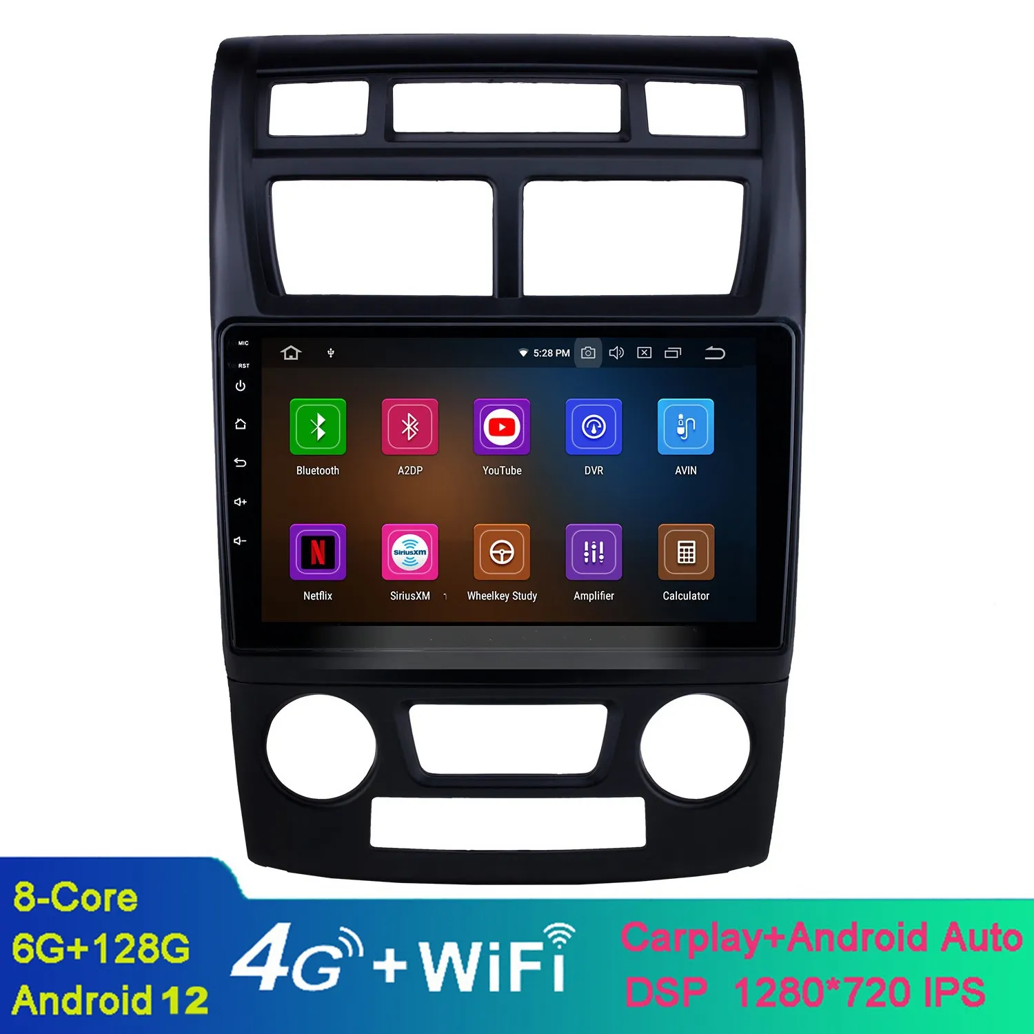 9 pollici Android Car Video GPS Auto Stereo per 2007-2017 KIA Sportage Manuale A/C con WIFI Bluetooth Musica USB AUX