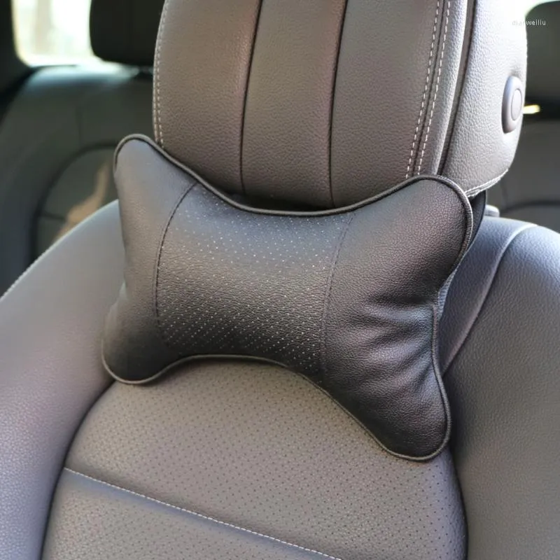 Almofadas de assento 2 PCs Proteção artificial de travesseiro de carro de couro seu pescoço/carro de apoio de apoio de cabeça de cabeça de exposição/suprimentos automotivos de segurança pescoço de segurança