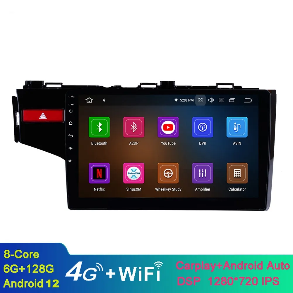 10.1 Inch Android GPS Navigation Car Video Radio for 2014-2016 HONDA FIT with Bluetooth music aux Support Rearview camera OBD II