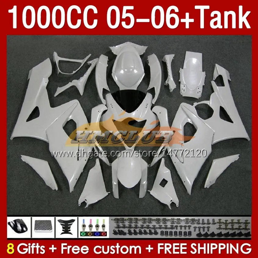 OEM Fairings & Tank For SUZUKI GSXR1000 GSXR 1000 CC K5 GSX-R1000 2005-2006 Body 157No.26 1000CC GSXR-1000 05 06 GSX R1000 2005 2006 Injection Mold Fairing white pearl