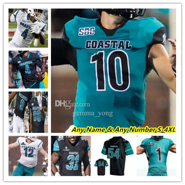 Coastal Carolina Chanticleers 대학 축구 유니폼 Grayson McCall CJ Beasley Reese White Sam Pinckney Jared Brown Tyson Mobley Jacob Jenkins JT Killen 4XL