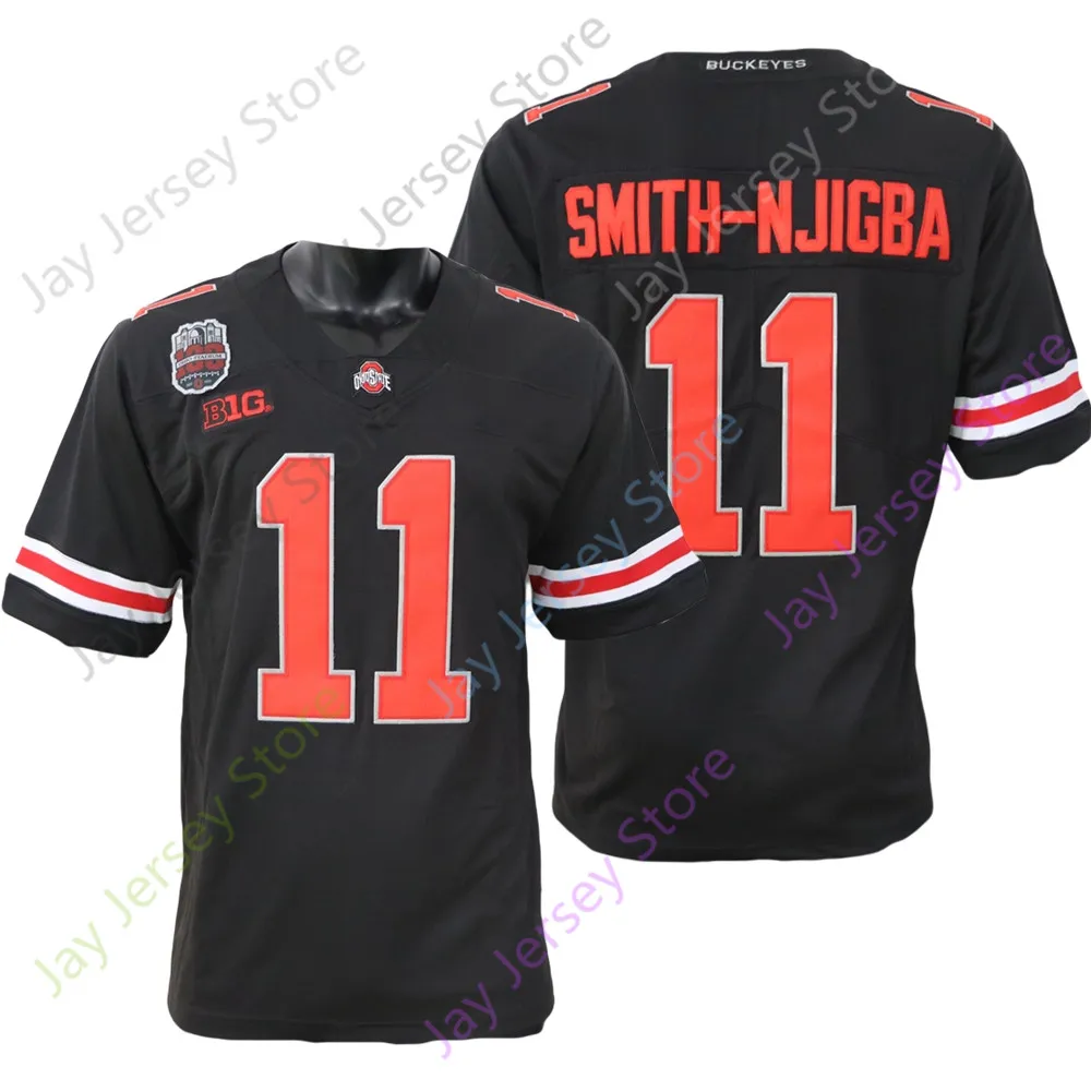 Ohio Football Jerseys 2022 State New NCAA College Buckeyes Football Jersey 11 Jaxon Smith-Njigba Noir Taille S-3XL Tout Cousu Jeune Adulte