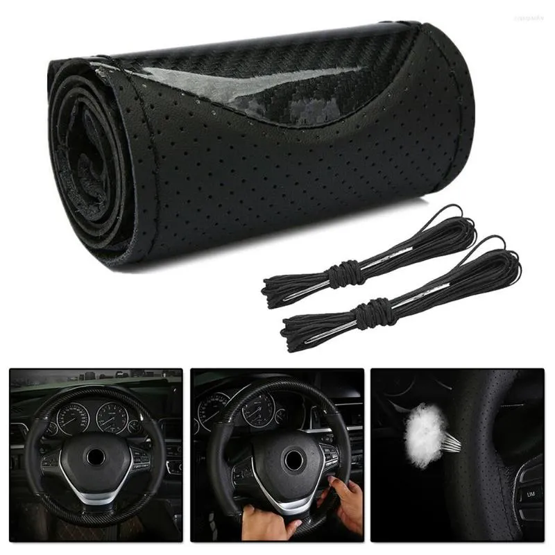 Copertine del volante dello sterzo 15 "/38 cm Accessori di copertura di carbonio fai -da -te con nebbia