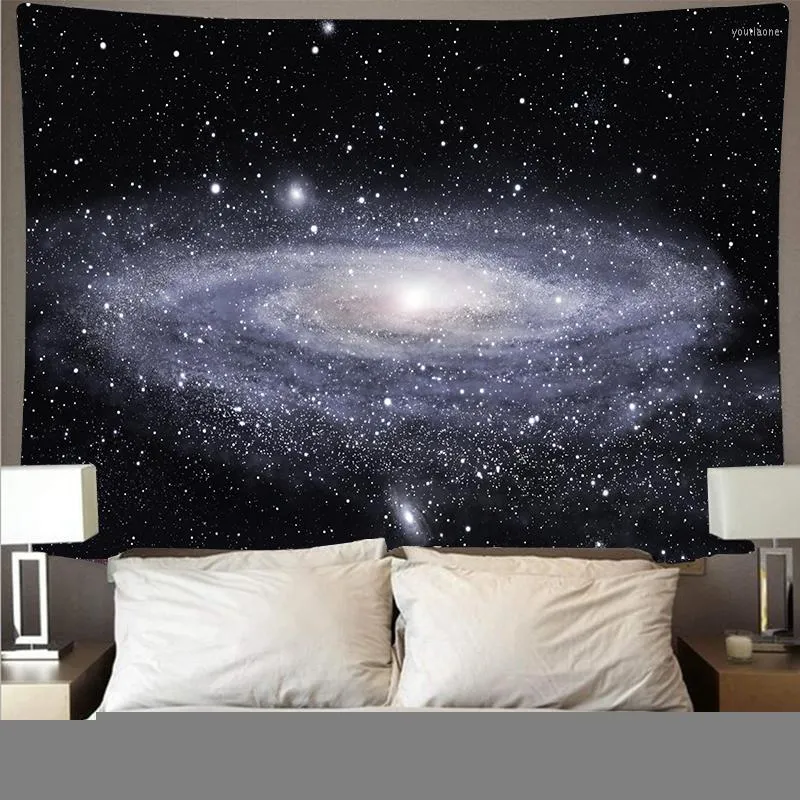 Tapissries Milky Way Starry Tapestry stor himmelvägg som täcker hängande polyester tryckt konststjärna strandhandduk