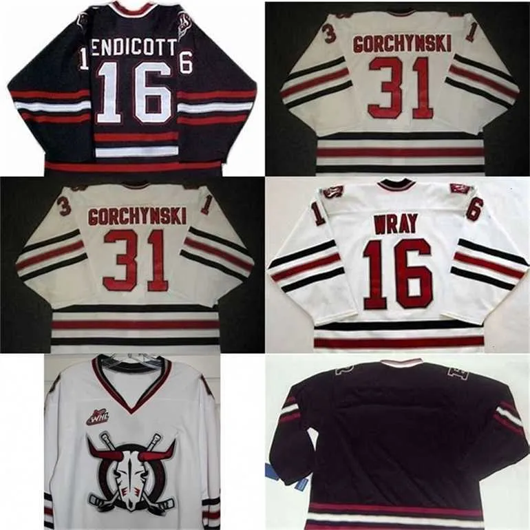 Gla Mit Deer Rebels 16 Brennen Wray 16 Endicott 31 Gorchynski Mens Womens Youth 100％EmbroideryCusotm Any Number Hockey Jerseys