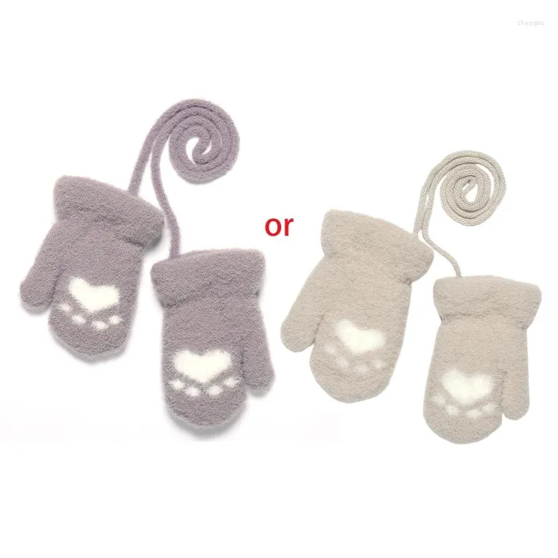 Hair Accessories Soft Plush Baby Gloves Cartoon Claw Thick Warm Born Knit Cotton Mittens For Kids Infant