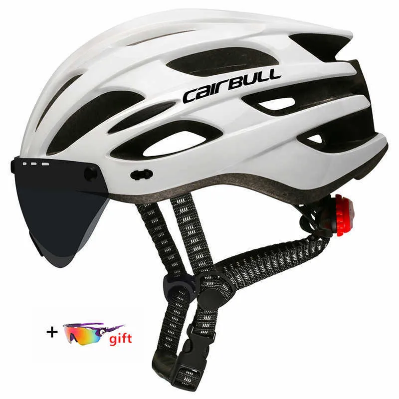 Bisiklet kaskları Ultralight Bisiklet Güvenliği Kaskı Açık Motosiklet Bisiklet Arka Ilight Kaskı Çıkarılabilir Lens Visor Mountain Yol Bisiklet Kask T220921