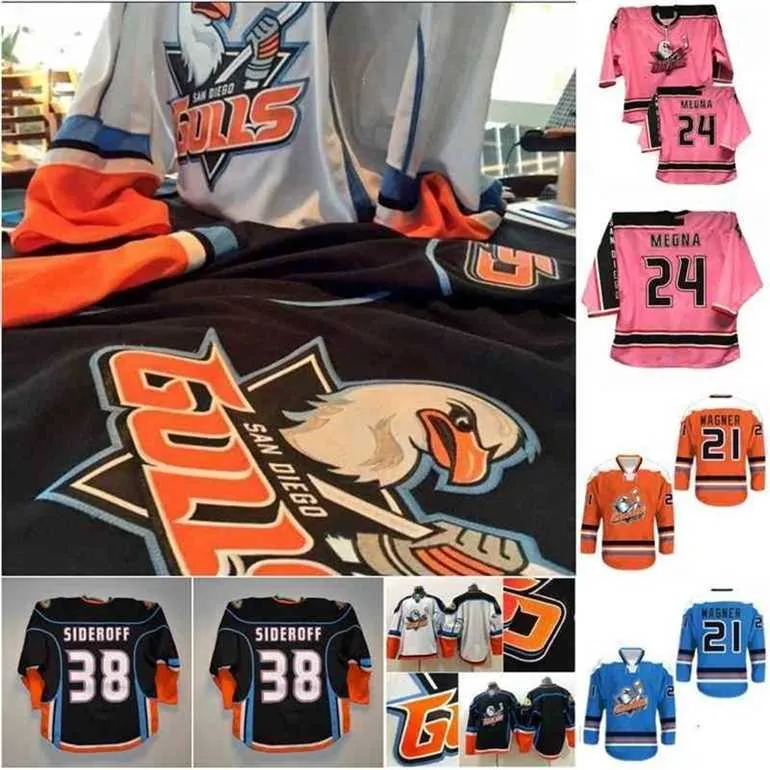 Gla San Diego Gulls Jersey TERRY MEGNA THOMAS WIDEMAN STOLARZ CARRICK COMTOIS OLEKSY WAGNER Ritchie Sorensen Hockey Jerseys Any name and number