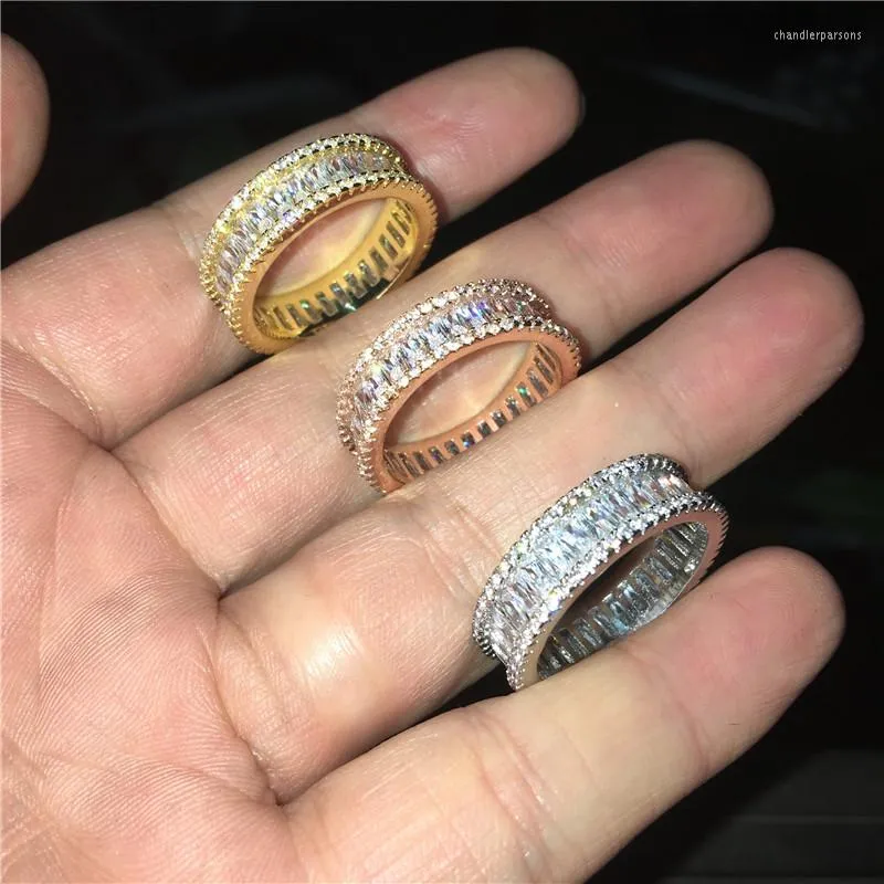 Кластерные кольца 3 цвета вечно кольцо серебристого цвета